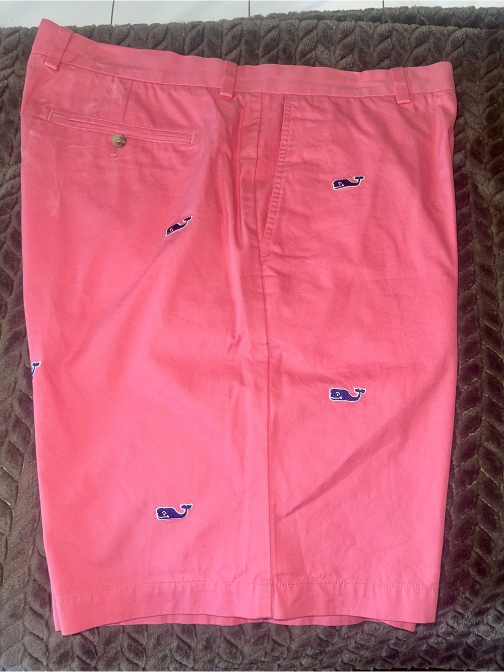 Vineyard Vines Coral / Pink colored Whale Embroidered Men's Shorts